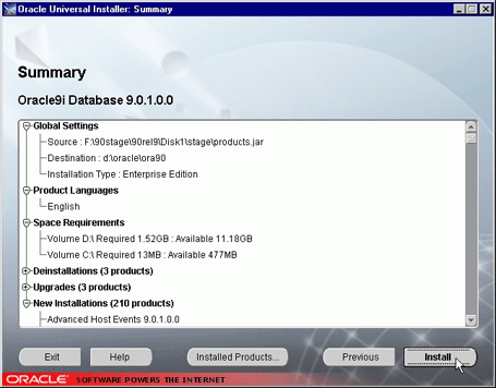 Installing the Oracle9i Database